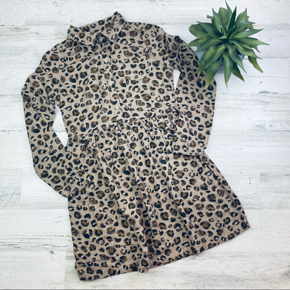 Cherokee leopard collared dress size M 7/8
